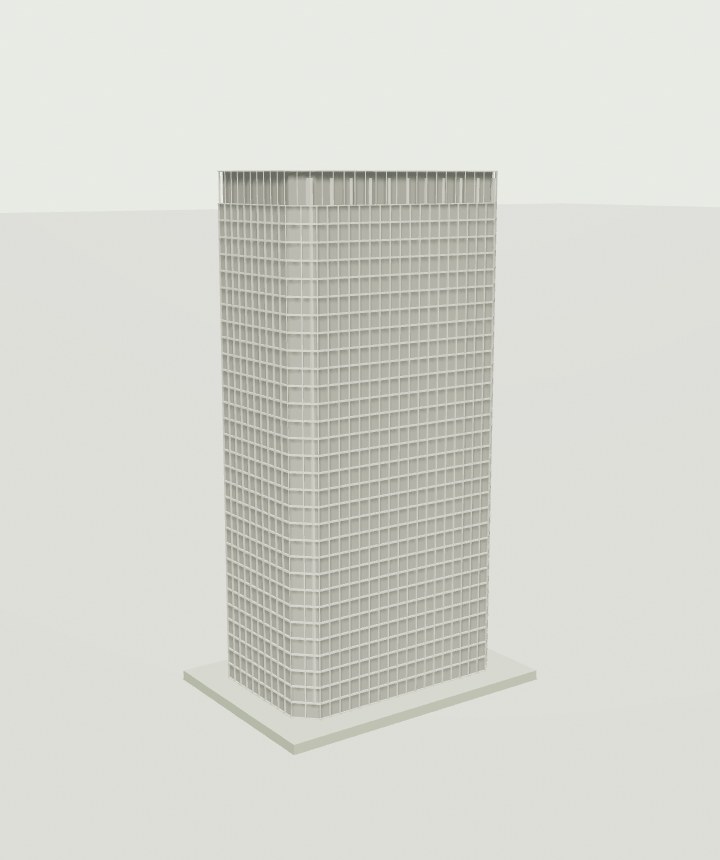 3D architectural study of Tower Place 100